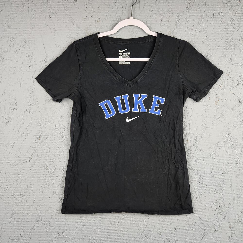 Duke Blue Devils Shirt Womens Medium Black NCAA College Basketball Nike V Neck